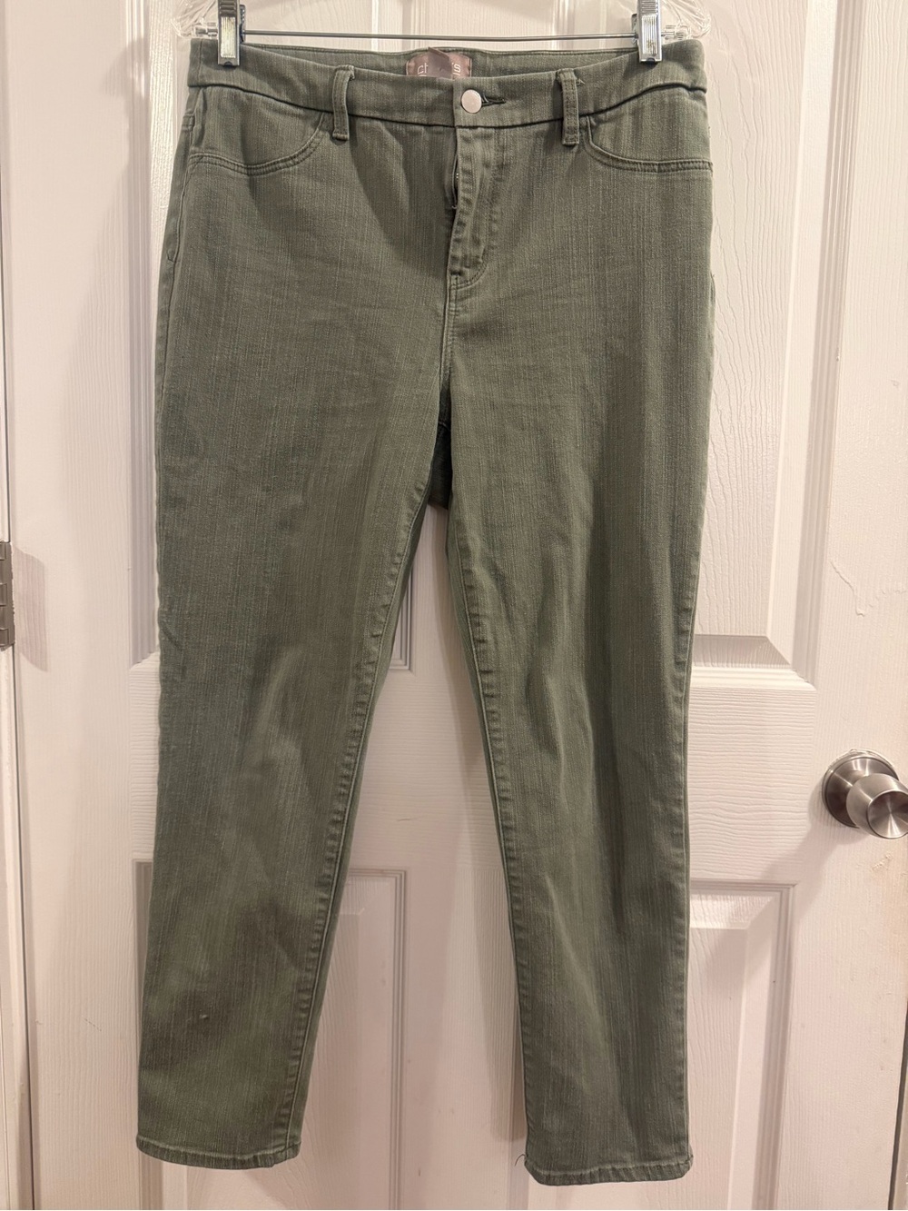 Chico's Size 1 Green Ankle Pants